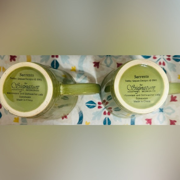 4 Sorrento Wheat by Signature Mugs All Mustard Gold Embossed Leaves 2001 Segura - Picture 11 of 11